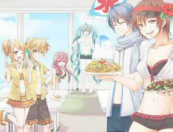 Vocaloid Dinner Party, dinner, party, food, vocaloids HD wallpaper