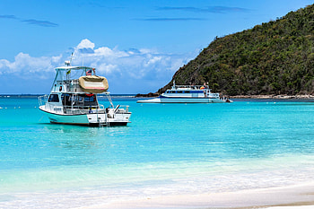 Flamenco Beach, Puerto Rico, Catamaran, Heunzo HD wallpaper