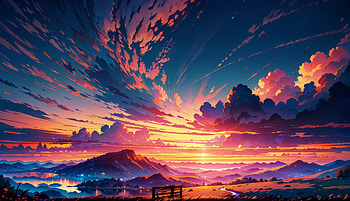 Sunset - AI art, sunset, Anime, AI Art, anime sunset HD wallpaper