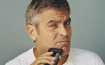 George Clooney, , Shaving , High-resolution HD wallpaper