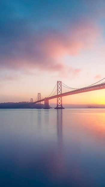 Oakland Bay Bridge, Sunrise in California, World HD phone wallpaper