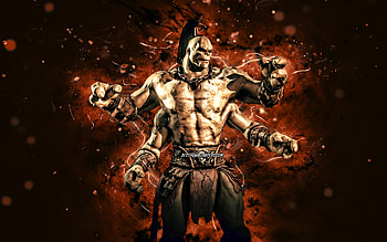 Goro, , brown neon lights, MK11, Mortal Kombat 11, creative, Mortal Kombat, Goro Mortal Kombat HD wallpaper