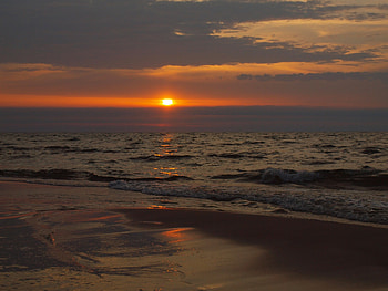 Sunset Baltic, baltic, sea, sunset, beach HD wallpaper