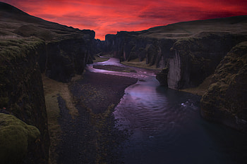 Nature, Rivers, Night, Canyon, Iceland, Fyadrarglyufur, Fiadrargllufur HD wallpaper