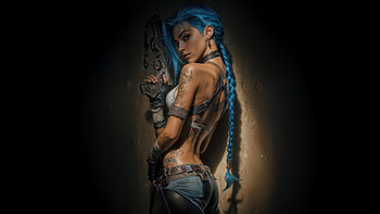 Jinx Pow Pow Princess Of Havoc, jinx-league-of-legends, arcane, league-of-legends, games, artwork, art, digital-art, video-games, ai HD wallpaper