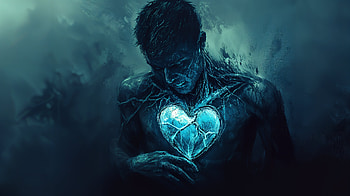 Heart of Light: A Ultra Experience, man, heart, blue, Abstract, emotions, abstract blue HD wallpaper