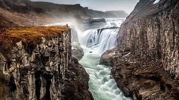 Golden Foss, Gullfoss Waterfall, Iceland, Windows 10 spotlight HD wallpaper
