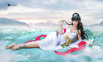Goddess, blue, frumusete, gorgeous, dqhunter, girl, dq hunter, superb, pink, fantasy, luminos HD wallpaper