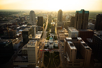 Aerial view, St. Louis Skyline HD wallpaper