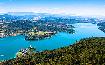 Lake Worthersee, , austrian landmarks, summer, beautiful nature, Europe, Austria, Worthersee HD wallpaper