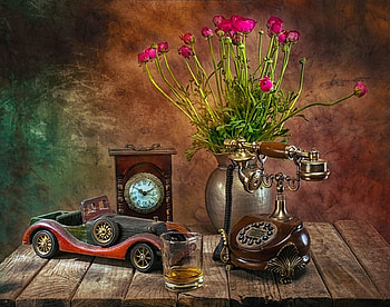 Every things beautiful, tel, still life, car, beautiful, flowers HD wallpaper
