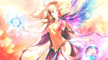 Fada, fairy, colorful, girl, cg HD wallpaper