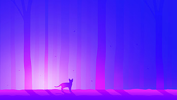 Cat Dawn Forest Illustrator , cat, artist, artwork, digital-art, behance HD wallpaper