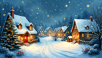 Cozy Christmas Village: Stunning Ultra, Christmas, cabin, christmas town, winter, snow HD wallpaper