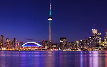Toronto Skyline at Night, , Nighttime beauty, Urban lights HD wallpaper