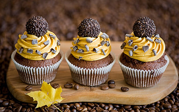 Cupcake, sweet, coffee, food, cupcakes HD wallpaper
