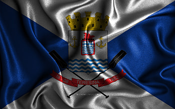Teresina flag, , silk wavy flags, brazilian cities, Day of Teresina, Flag of Teresina, fabric flags, 3D art, Teresina, cities of Brazil, Teresina 3D flag HD wallpaper