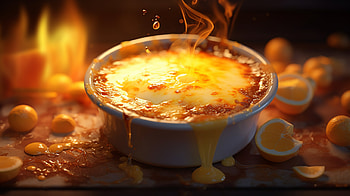Flaming Crème Brûlée, food, crème brûlée HD wallpaper