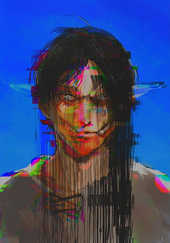 Eren, magenta, art, half HD phone wallpaper