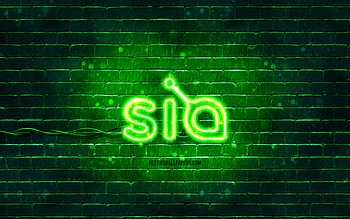 Siacoin green logo, , green brickwall, Siacoin logo, cryptocurrency, Siacoin neon logo, Siacoin HD wallpaper