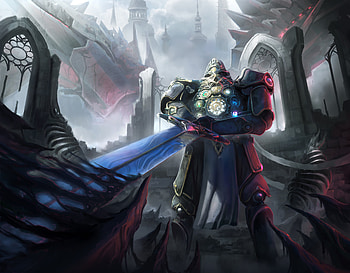 Fantasy Knight — Guardian of the Crystal Cathedral, fantasy, knight HD wallpaper
