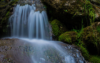 Waterfall, nature, forest, water HD wallpaper
