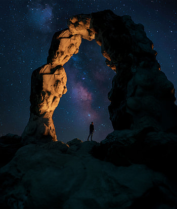 Alone, Art, Night, Silhouette, Loneliness, Arch, Lonely HD phone wallpaper