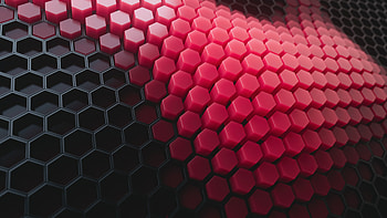 Red and Black, Hexagons HD wallpaper
