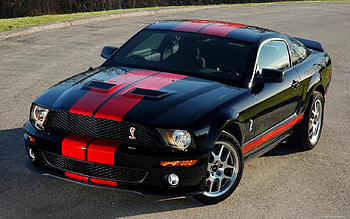 Mustang, ford, black, car, red HD wallpaper