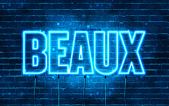 Happy Birtay Beaux, , blue neon lights, Beaux name, creative, Beaux Happy Birtay, Beaux Birtay, popular french male names, with Beaux name, Beaux HD wallpaper