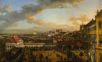 Bernardo Bellotto - View of Warsaw from the Terrace of the Royal Castle (1773), town, building, castle, Poland, artistic, painting HD wallpaper
