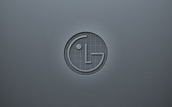 LG, gray logo, creative background, emblem design HD wallpaper