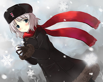 Anime Russian Girl, anime, snow, russia, girl, ushanka HD wallpaper