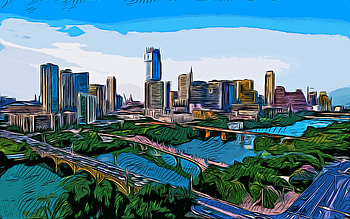 Austin, Texas, , vector art, Austin drawing, creative art, Austin art, vector drawing, abstract city, Austin cityscape, USA HD wallpaper