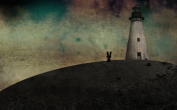 Art, , Drawing, Shadow, Evening, Lighthouse, Mouse HD wallpaper