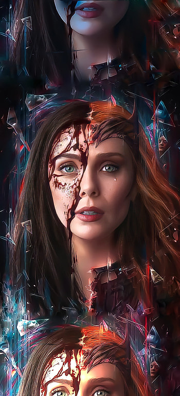 Wanda vision, eye, lip HD phone wallpaper