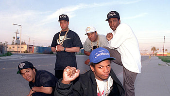 Members of rap group N.W.A are seen in this 1989 file . Back, from left: D.J. Yella, Dr. Dre & MC Ren. Front, from left: Ice Cube and Easy E. (Credit: ... HD wallpaper