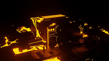 Dark, Silhouette, 3D, Construction, Design, Glow HD wallpaper