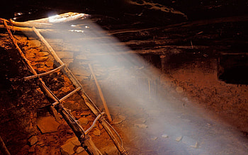 Nature, Shine, Light, Rays, Beams, Stairs, Ladder, Descent, Mine HD wallpaper