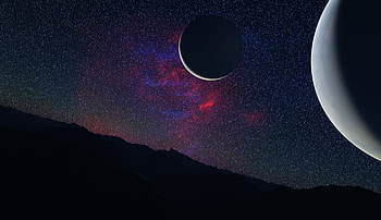 Landscape, Universe, Mountains, Dark, Planet HD wallpaper