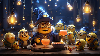 minion at party, artistic HD wallpaper