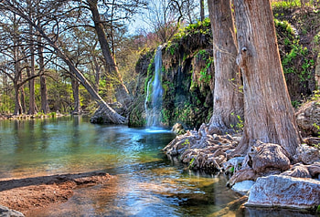 Krause Spring, Texas, swimming, natural, trees, pool, camping, water HD wallpaper