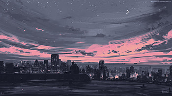 city-horizon, Digital Art, Digital Painting, Illustration, Artwork, Landscape HD wallpaper