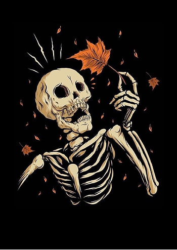 Halloween, skeleton, art HD phone wallpaper