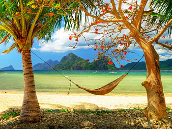 Another relaxing place for Jeri, sea, trees, mountains, beach HD wallpaper