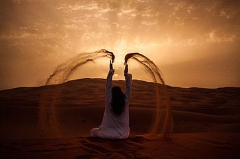 Nature, Sand, Desert, Human, Person, Loneliness HD wallpaper