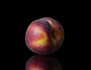 Peach, Food, Reflection, Dark Background, Fruit HD wallpaper