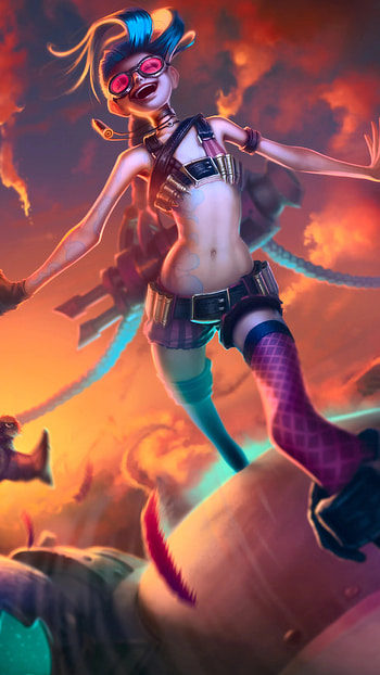 Jinx, League of Legends, Artistic , Explosive character HD phone wallpaper