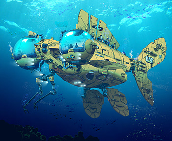 Goldfish Submarine, Sci Fi, vehicle HD wallpaper
