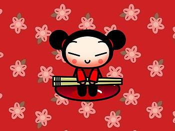 pucca, cute, red HD wallpaper